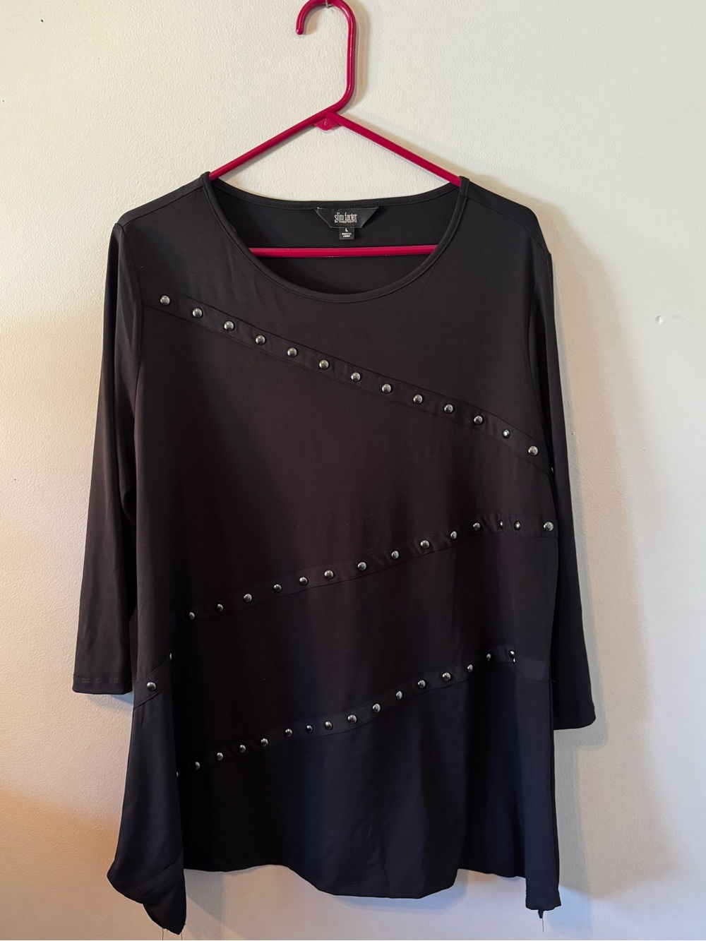 Investments Black Studded Asymmetric Hem Tunic